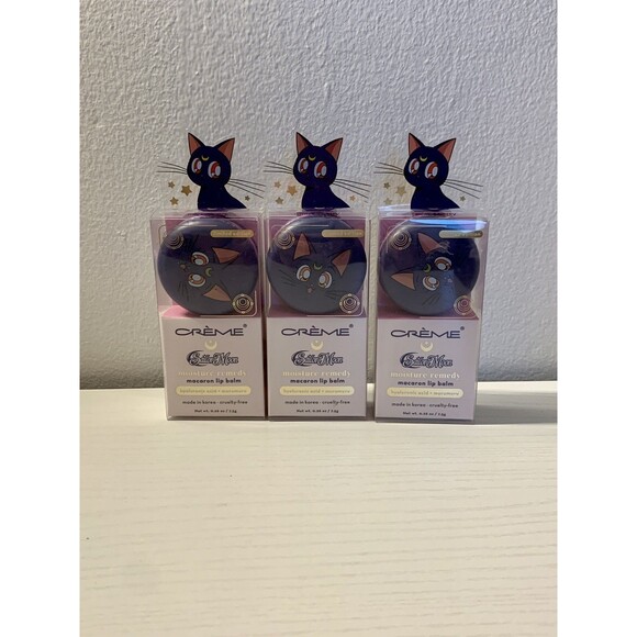 3X THE CREME SHOP X SAILOR MOON -LUNA MACARON LIP BALM New Moisturizing Berry - Picture 2 of 8